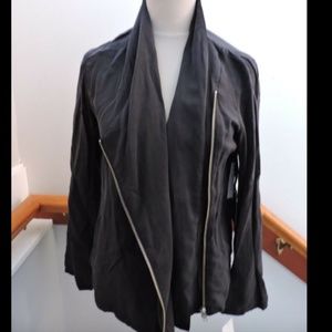 NWT TROUVE NORDSTROM SILKY MODAL MOTO BIKER JACKET BLACK XS